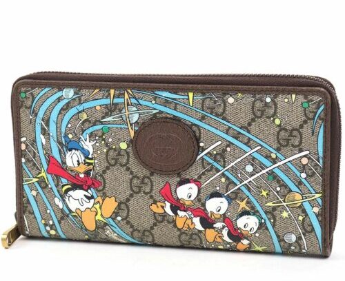 買取成立】グッチ×ディズニー ドナルドダック ロングウォレット 長財布 
